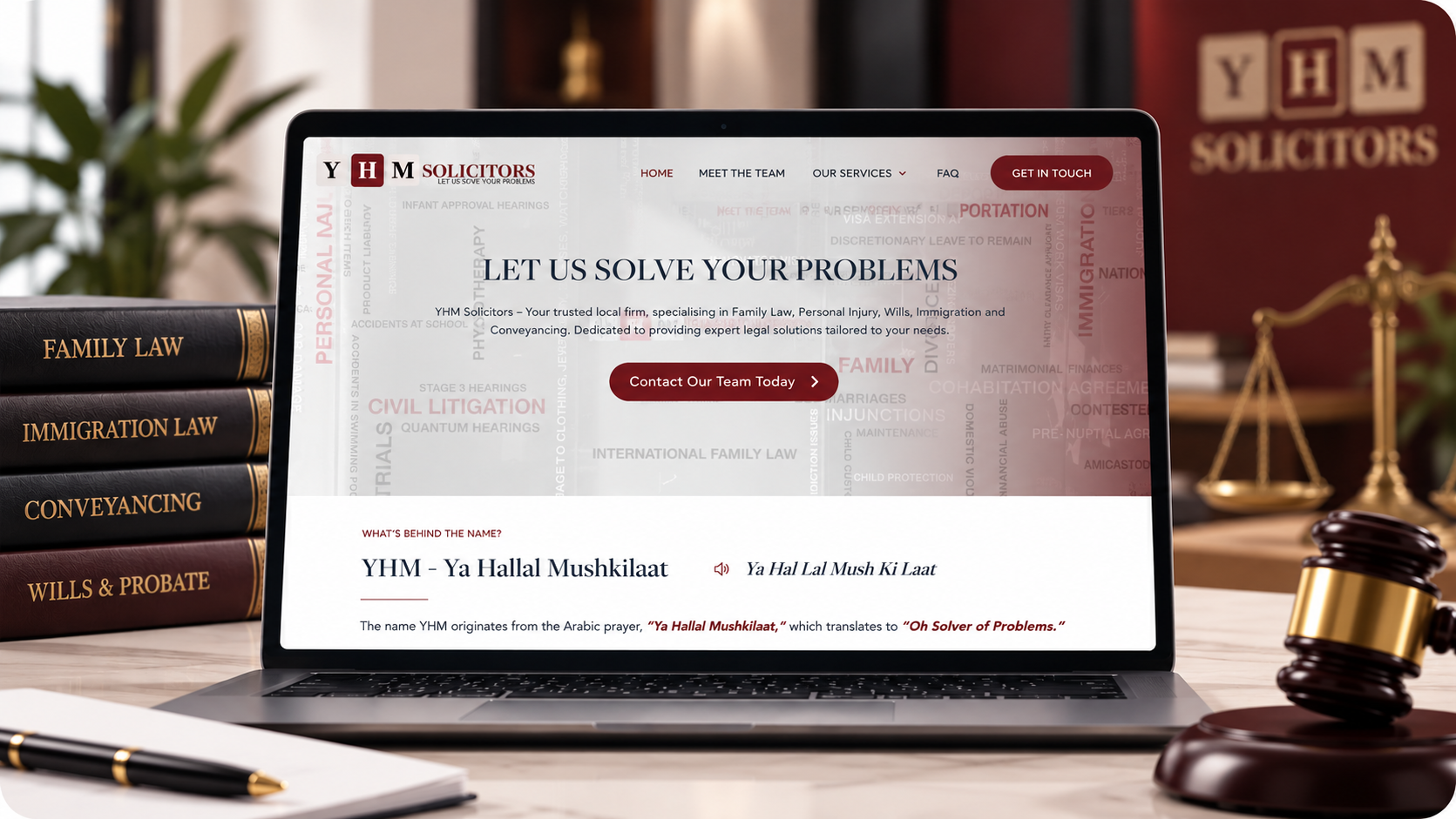 YHM Solicitors website